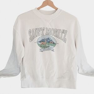 H&M Cream Saint Moritz Graphic Sweatshirt